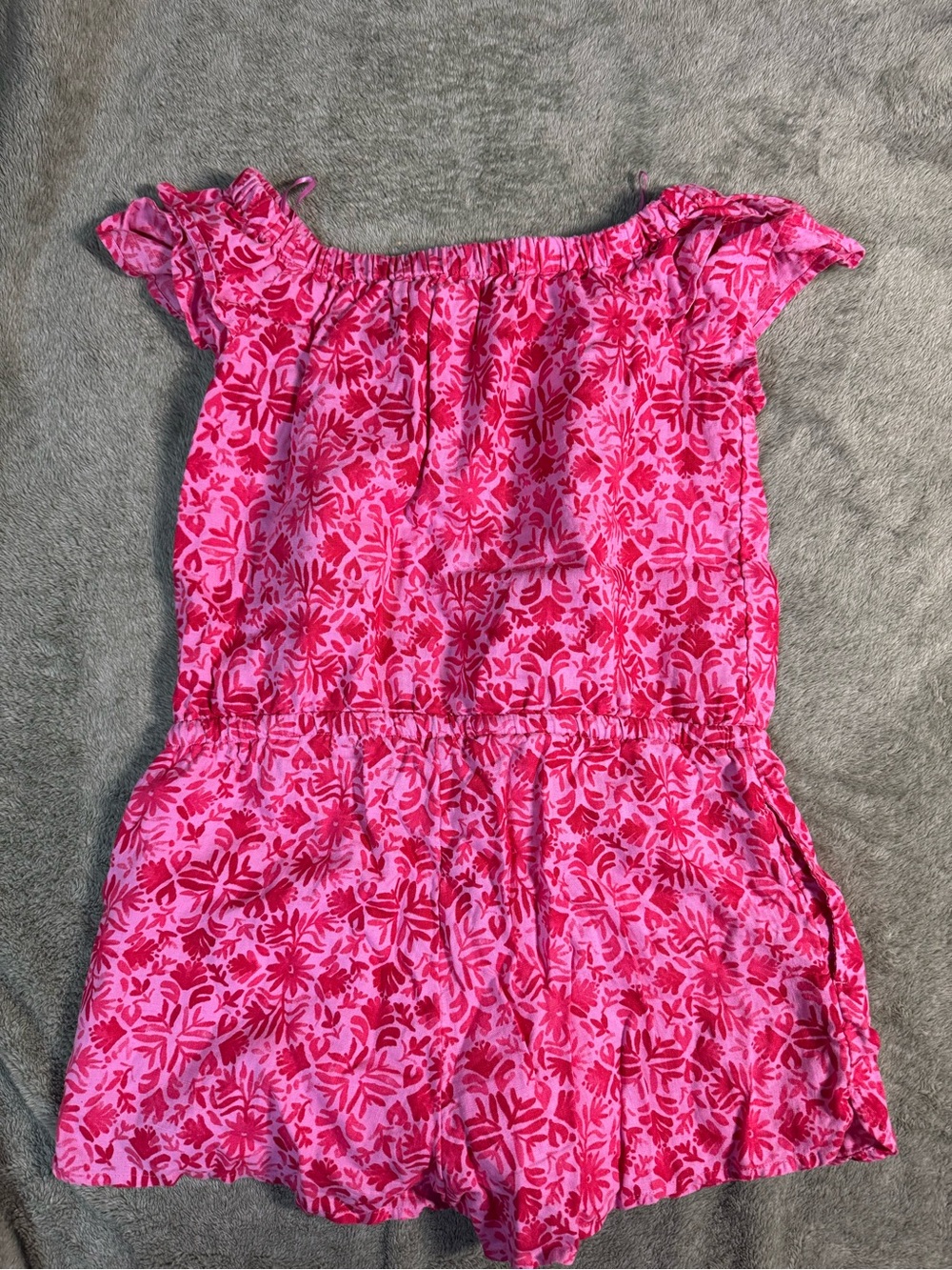 Vineyard Vines Pink Floral Off-Shoulder Romper - Picture 4 of 4
